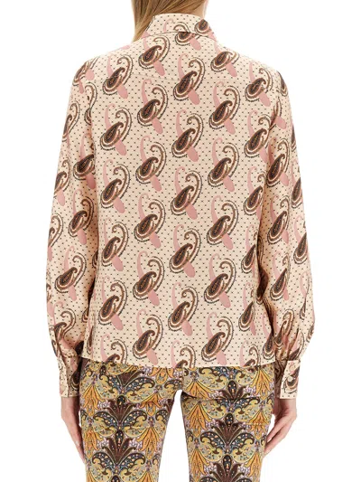 Etro Paisley Print Silk Shirt In Multicolour