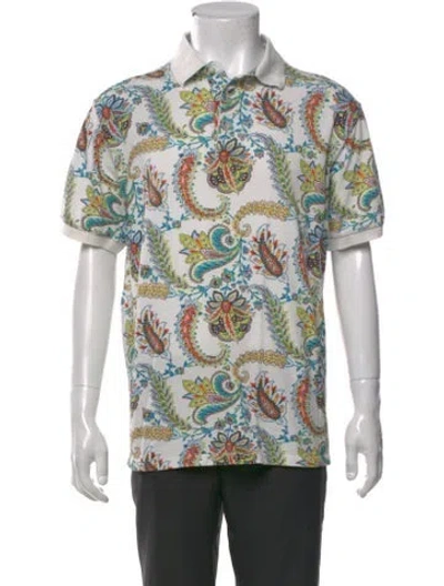 Pre-owned Etro Paisley Print Short Sleeve In White