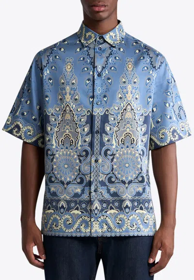 Etro Paisley Print Short-sleeved Shirt In Multi