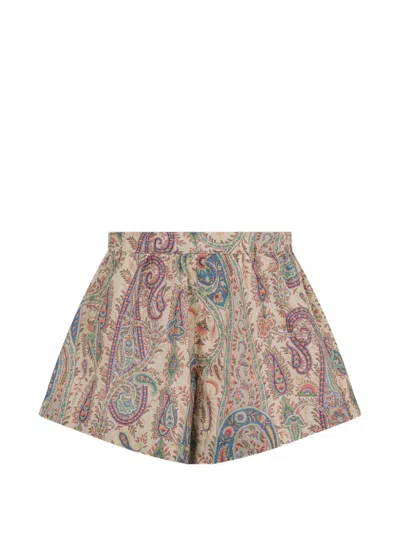 Etro Kids' Paisley-print Shorts In Multi