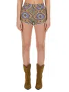 Etro Patterned Shorts With Pockets And Belt Loops In Multicolour
