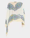 Etro Paisley-print Silk Asymmetric Poncho In Poncho Asimmetrico Woman