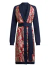 Etro Paisley-print Silk-blend Cardigan In Blue