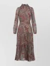 Etro Paisley Print Silk Blend Midi Dress In Multi