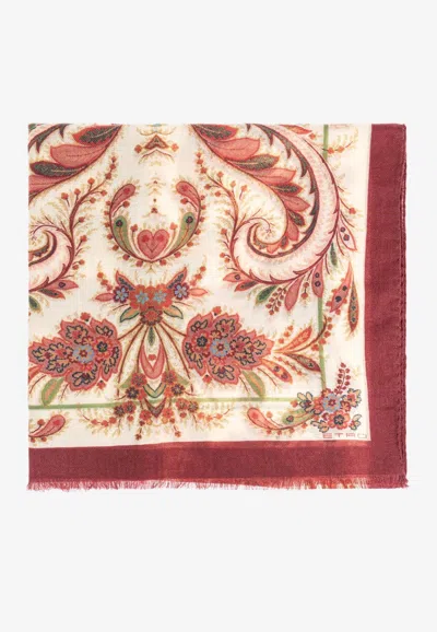 Etro Paisley Print Silk-blend Scarf In Multi