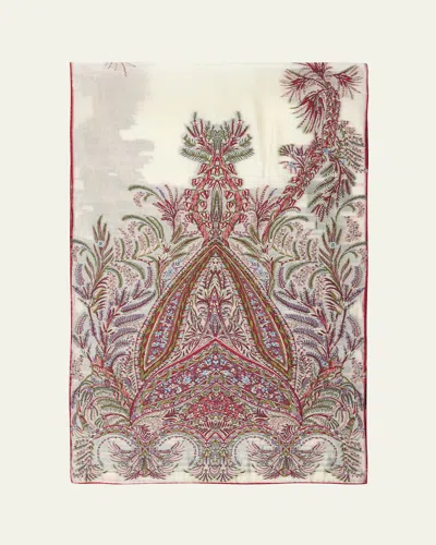Etro Paisley-print Silk-blend Scarf In Multi