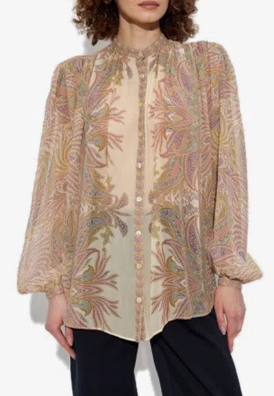 Etro Paisley Print Silk Shirt In Multicolor