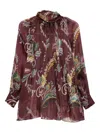 Etro Women Silk Blouse With Paisley Print In Multi