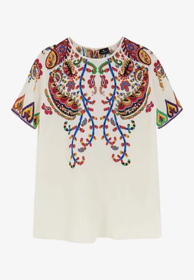 Etro Paisley Print Silk Blouse In Multi