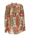 Etro Silk Printed Shirt Women In Nude