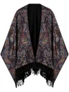 Etro Paisley-print Silk Cape In Black