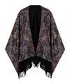 Etro Paisley-print Silk Cape In Black
