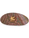 Etro Paisley-print Silk Hair Clip In Brown