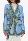 Etro Silk Twill Dressing Gown Jacket Jackets Blue In Blue