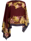 Etro Paisley-print Silk Poncho In 红色