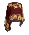 Etro Paisley-print Silk Poncho In Brown