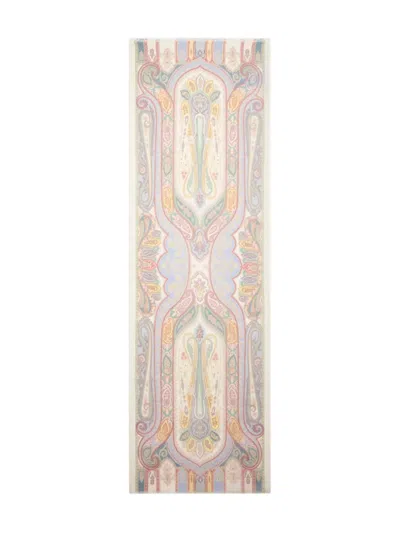 Etro Paisley-print Silk Scarf In Neutral