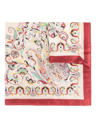 Etro Lightweight Floral Square Scarf In Neutral