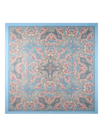 Etro Paisley-print Silk Scarf In Blue