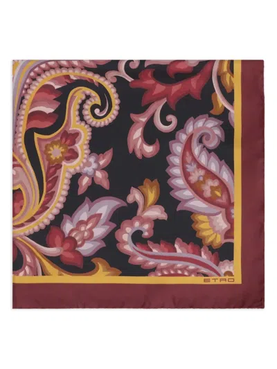 Etro Paisley-print Silk Scarf In Red