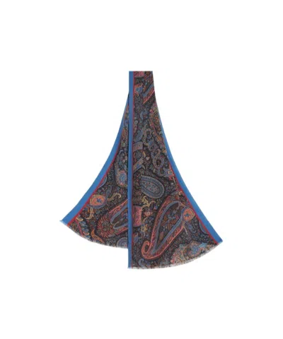 Etro Paisley-print Silk Scarf In Black