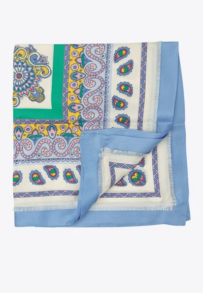 Etro Paisley Print Silk Scarf In Multi