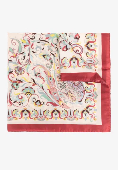 Etro Paisley Print Silk Scarf In Multi