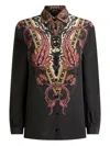 Etro Paisley-print Silk Shirt In Black