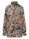 Etro Floral Paisley Print Long Sleeve Silk Top In Multi