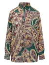 Etro Women Paisley-print Silk Shirt In Brown