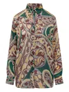 Etro Women Paisley-print Silk Shirt In Brown