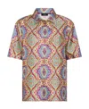 Etro Printed Silk Short Sleeve Bowling Shirt In Multicolor