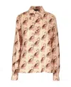 Etro Paisley Printed Silk Charmeuse Shirt In Nude