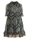 Etro Paisley-print Silk Shirtdress In Blue