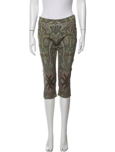 Pre-owned Etro Paisley Print Skinny Leg Pants In Grey