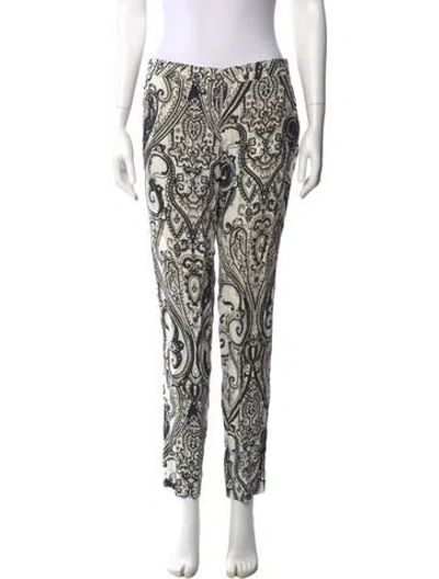 Pre-owned Etro Paisley Print Skinny Leg Pants In Neutral