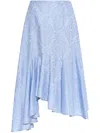 Etro Floral Asymmetric Midi Skirt In Blue
