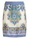 Etro Paisley Mixed Media Miniskirt In Multi