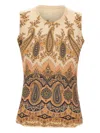 Etro Paisley Print Sleeveless Top In Neutral