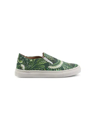 Etro Paisley-print Slip-on Sneakers In Green