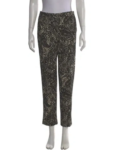 Pre-owned Etro Paisley Print Straight Leg Pants In Black