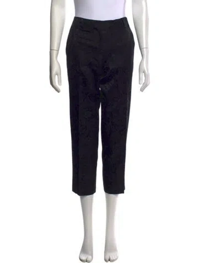 Pre-owned Etro Paisley Print Straight Leg Pants In Black