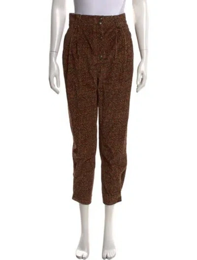 Pre-owned Etro Paisley Print Straight Leg Pants In Brown