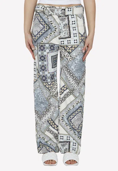 Etro Paisley-print Straight-leg Pants In Beige
