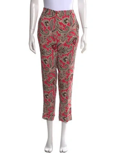 Pre-owned Etro Paisley Print Straight Leg Pants In Multicolor
