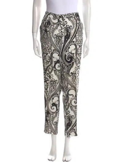 Pre-owned Etro Paisley Print Straight Leg Pants In Neutral