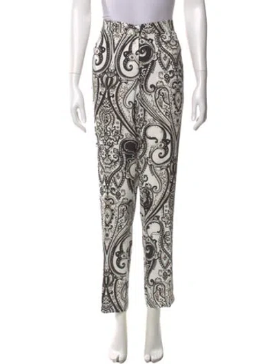 Pre-owned Etro Paisley Print Straight Leg Pants In Neutral