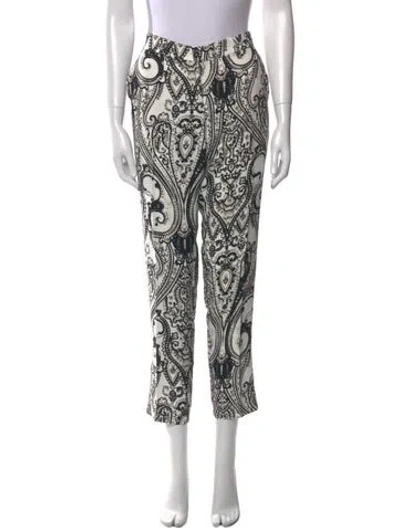 Pre-owned Etro Paisley Print Straight Leg Pants In Neutral