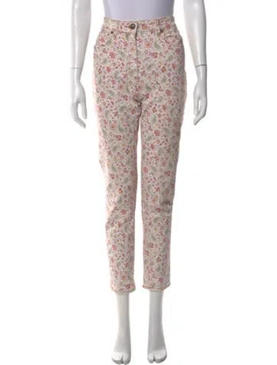 Pre-owned Etro Paisley Print Straight Leg Pants In Neutral
