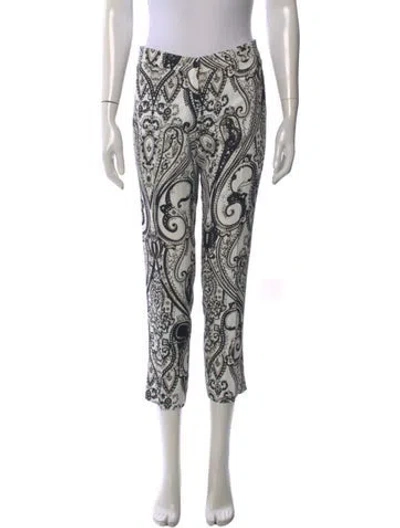 Pre-owned Etro Paisley Print Straight Leg Pants In Neutral